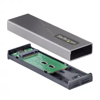 StarTech.com USB-C 10 Gbit/s M.2 NVMe tai M.2 SATA SSD-kotelo – työkaluton ulkoinen alumiinikotelo M.2 PCIe/SATA NGFF SSD:lle – USB Type-C ja Type-A isäntäkaapeli – tukee 2230/2242/2260/2280