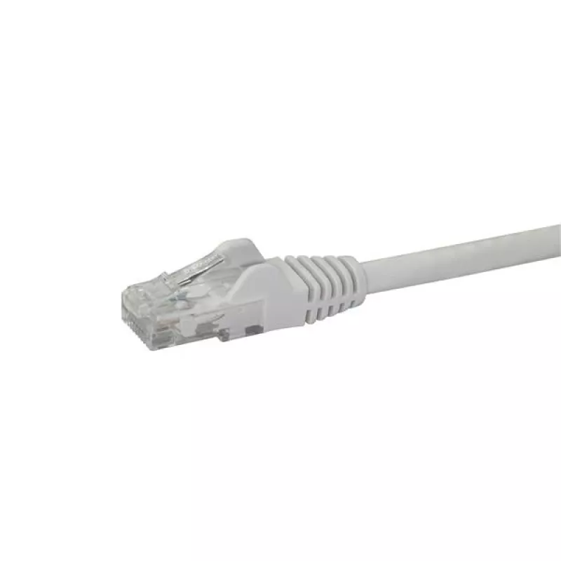 StarTech.com N6PATC10MWH 10 m CAT6 Ethernet-kytkentäkaapeli, suojatulla salvalla varustettu RJ45, UTP, 650 MHz, 100 W PoE, 24 AWG, taittumissuoja, valkoinen
