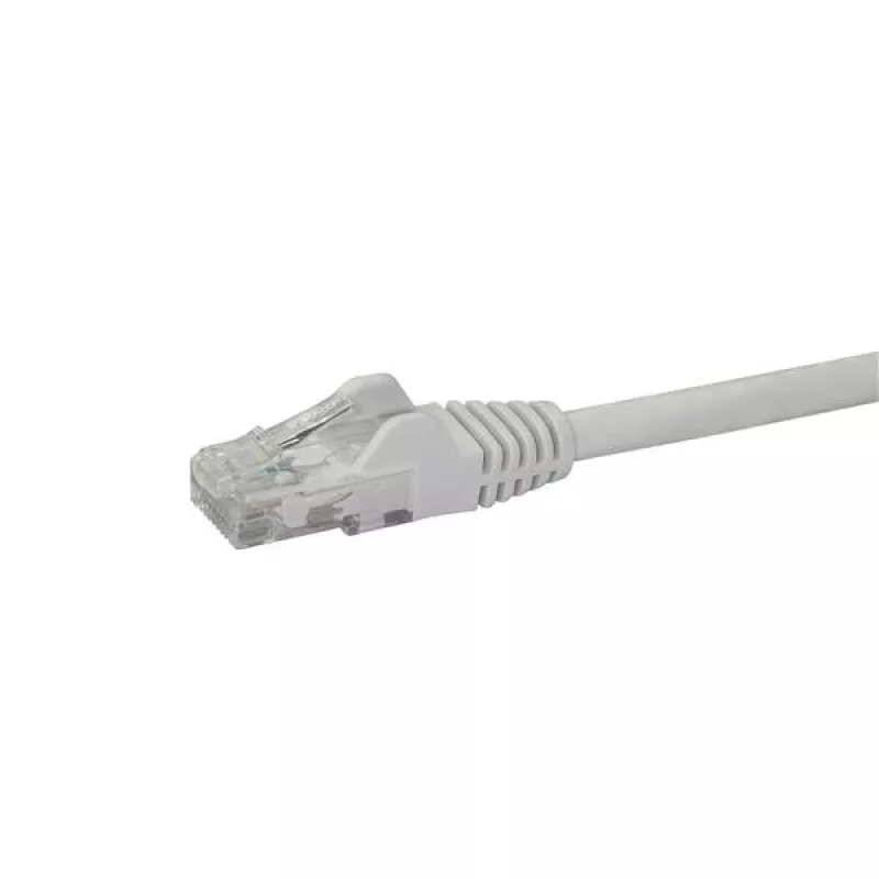 StarTech.com N6PATC50CMWH 0,5 m (50 cm) CAT6 Gigabit Ethernet -kytkentäkaapeli, suojatulla salvalla varustettu RJ45, UTP, PoE, 24 AWG, taittumissuoja, valkoinen
