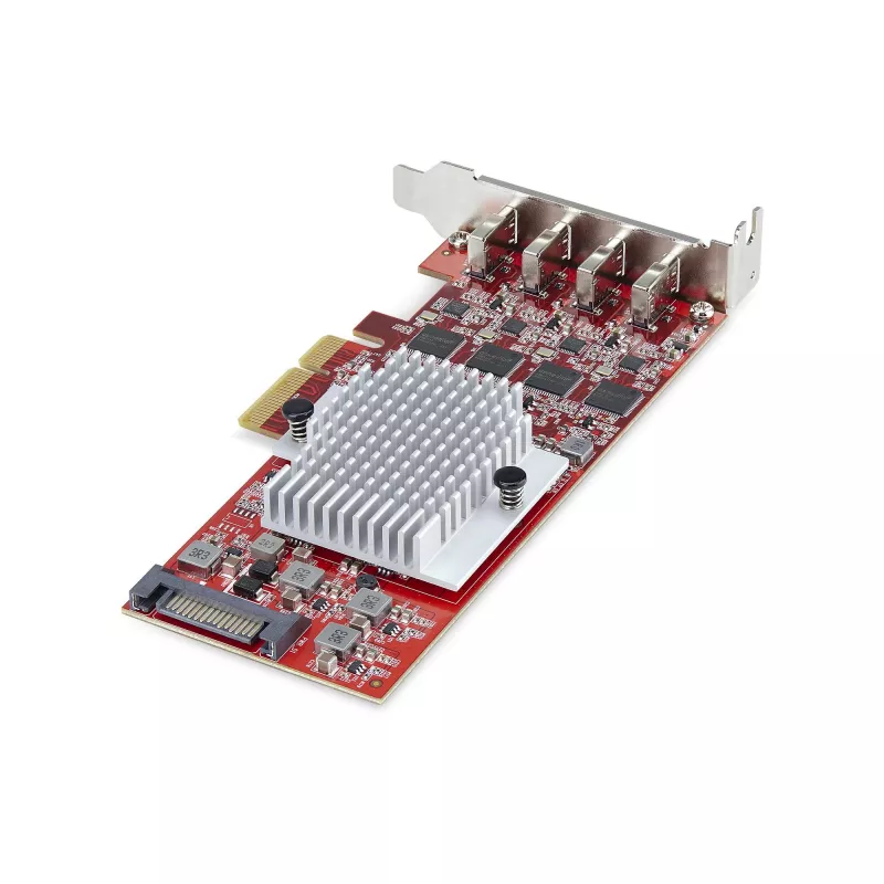StarTech.com 4-porttinen USB Type-C PCIe-kortti, USB 3.2 10Gbps, USB-C PCI Express laajennuskortti, 4x itsenäinen USB-ohjain, Windows/Linux/macOS, TAA-yhteensopiva