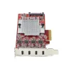 StarTech.com 4-porttinen USB Type-C PCIe-kortti, USB 3.2 10Gbps, USB-C PCI Express laajennuskortti, 4x itsenäinen USB-ohjain, Windows/Linux/macOS, TAA-yhteensopiva