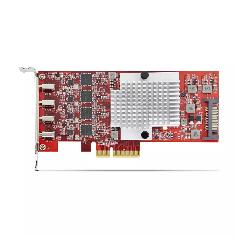 StarTech.com 4-porttinen USB Type-C PCIe-kortti, USB 3.2 10Gbps, USB-C PCI Express laajennuskortti, 4x itsenäinen USB-ohjain, Windows/Linux/macOS, TAA-yhteensopiva