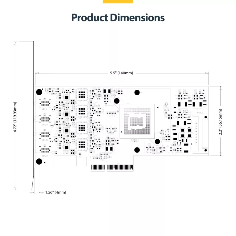 StarTech.com 4-porttinen USB Type-C PCIe-kortti, USB 3.2 10Gbps, USB-C PCI Express laajennuskortti, 4x itsenäinen USB-ohjain, Windows/Linux/macOS, TAA-yhteensopiva
