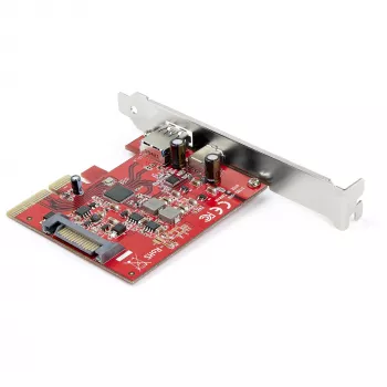 StarTech.com 2-porttinen 10 Gbps USB-A- ja USB-C-PCIe-kortti – USB 3.2 Gen 2 PCI Express Type-C/A -isäntäohjainkorttiadapteri – USB 3.2 Gen 2x1 PCIe-laajennuskortti – Windows, macOS, Linux