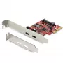 StarTech.com 2-porttinen USB 3.2 Gen 2 PCIe -kortti, USB-C 10 Gbps SuperSpeed PCI Express 3.0 x4 -ohjainkortti, USB Type-C -adapterikortti, vain data, Windows/macOS/Linux, TAA