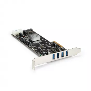 StarTech.com 4-porttinen USB 3.0 PCIe -kortti, jossa 4 erillistä 5 Gbit/s kanavaa (USB 3.1 Gen 1) – UASP – SATA/LP4-virtalähde – PCI Express -adapterikortti