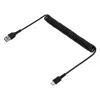 StarTech.com 1 m USB-A - C -latauskaapeli, spiraalikaapeli, Heavy Duty, pikalataus ja synkronointi, laadukas USB 2.0 A - USB Type-C -kaapeli, kestävä aramidikuitu, kestävä uros-uros-USB-kaapeli