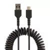 StarTech.com 50 cm (20 in) USB-A - C -latauskaapeli, spiraalikaapeli Heavy Duty pikalataus ja synkronointi, laadukas USB 2.0 A - USB Type-C -kaapeli, kestävä aramidikuitu, kestävä uros-uros-USB-kaapeli