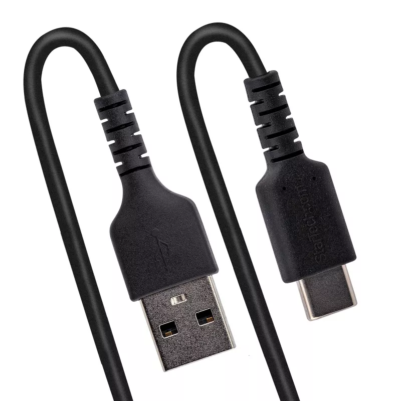 StarTech.com 50 cm (20 in) USB-A - C -latauskaapeli, spiraalikaapeli Heavy Duty pikalataus ja synkronointi, laadukas USB 2.0 A - USB Type-C -kaapeli, kestävä aramidikuitu, kestävä uros-uros-USB-kaapeli