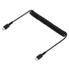 StarTech.com 1 m USB-C-latauskaapeli, spiraalikaapeli, Heavy Duty, nopea lataus ja synkronointi, USB 2.0 Type-C -kaapeli, kestävä aramidikuitu, kestävä uros-uros-USB-kaapeli, musta