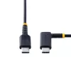 StarTech.com 3 ft (1 m) USB-C-latauskaapeli, suorakulmainen – 60 W PD 3 A – kestävä USB-C-pikalatauskaapeli – musta, USB 2.0 Type-C – vahvistettu aramidikuidulla – USB-latauskaapeli