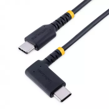 StarTech.com 1,8 m (6 ft) USB-C-latauskaapeli, suorakulmainen – 60 W PD 3 A – kestävä USB-C-pikalatauskaapeli – musta, USB 2.0 Type-C – kestävä aramidikuitu – USB-latauskaapeli
