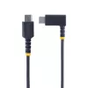 StarTech.com 1,8 m (6 ft) USB-C-latauskaapeli, suorakulmainen – 60 W PD 3 A – kestävä USB-C-pikalatauskaapeli – musta, USB 2.0 Type-C – kestävä aramidikuitu – USB-latauskaapeli