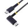 StarTech.com 30cm USB-C-latauskaapeli suorakulmaliittimellä – 60W PD 3A – kestävä pikalataus-USB-C-kaapeli – musta USB 2.0 Type-C – vahvistettu aramidikuidulla – USB-latauskaapeli