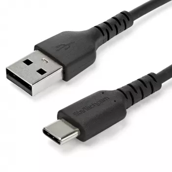 StarTech.com 1 m USB-A - USB-C -laturikaapeli – kestävä pikalataus- ja synkronointikaapeli USB 2.0 - USB Type-C – kestävä TPE-kuori aramidikuitua M/M 3A musta – Samsung S10, iPad Pro, Pixel