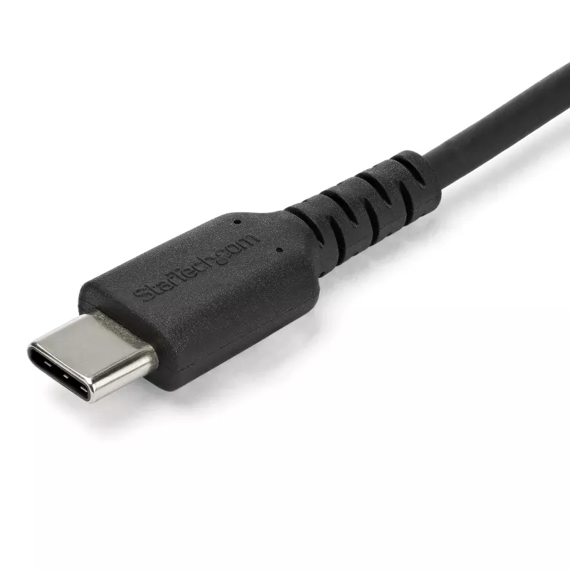 StarTech.com 1 m USB-A - USB-C -laturikaapeli – kestävä pikalataus- ja synkronointikaapeli USB 2.0 - USB Type-C – kestävä TPE-kuori aramidikuitua M/M 3A musta – Samsung S10, iPad Pro, Pixel