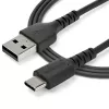 StarTech.com 1 m USB-A - USB-C -laturikaapeli – kestävä pikalataus- ja synkronointikaapeli USB 2.0 - USB Type-C – kestävä TPE-kuori aramidikuitua M/M 3A musta – Samsung S10, iPad Pro, Pixel