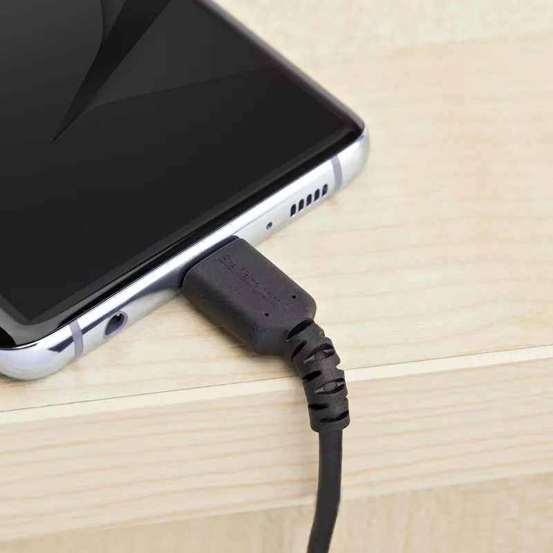 StarTech.com 2 m USB-A - USB-C -laturikaapeli – kestävä pikalataus- ja synkronointikaapeli USB 2.0 - USB Type-C -datakaapeli – kestävä TPE-kuori aramidikuitua M/M 3A musta – Samsung S10, iPad Pro, Pixel