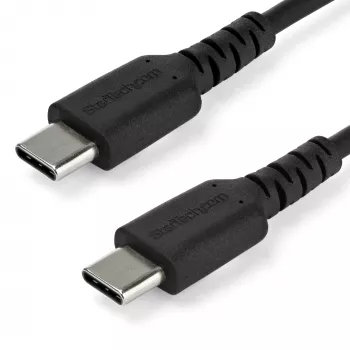 StarTech.com 1 m USB-C-laturikaapeli – kestävä pikalataus- ja synkronointikaapeli USB 2.0 Type-C - USB-C kannettavan laturikaapeli – TPE-kuori aramidikuitua M/M 60 W musta – Samsung S10 S20 iPad Pro MS Surface