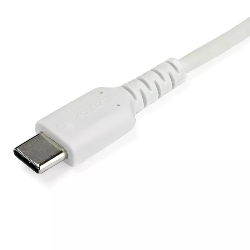 StarTech.com 1m USB-C-laturikaapeli – kestävä pikalataus- ja synkronointikaapeli USB 2.0 Type-C – USB-C-kannettavan laturikaapeli – TPE-päällyste aramidikuitu M/M 60W valkoinen – Samsung S10 S20 iPad Pro MS Surface
