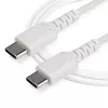 StarTech.com 1m USB-C-laturikaapeli – kestävä pikalataus- ja synkronointikaapeli USB 2.0 Type-C – USB-C-kannettavan laturikaapeli – TPE-päällyste aramidikuitu M/M 60W valkoinen – Samsung S10 S20 iPad Pro MS Surface