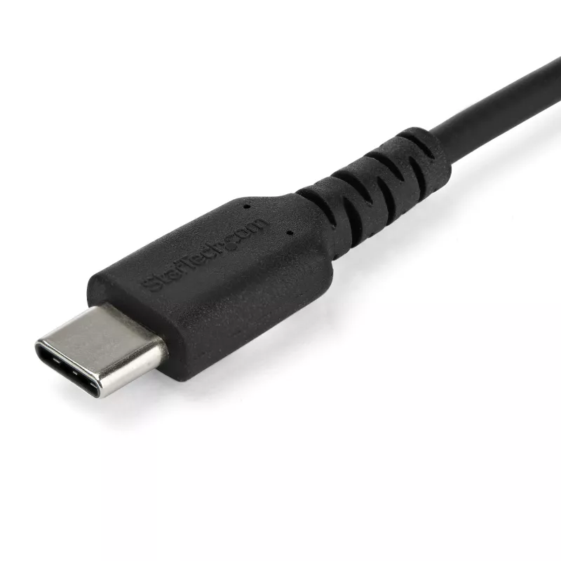 StarTech.com 2 m USB-C-laturikaapeli – kestävä pikalataus- ja synkronointikaapeli USB 2.0 Type-C - USB-C kannettavan laturikaapeli – TPE-kuori aramidikuitua M/M 60 W musta – Samsung S10 S20 iPad Pro MS Surface