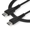 StarTech.com 2 m USB-C-laturikaapeli – kestävä pikalataus- ja synkronointikaapeli USB 2.0 Type-C - USB-C kannettavan laturikaapeli – TPE-kuori aramidikuitua M/M 60 W musta – Samsung S10 S20 iPad Pro MS Surface