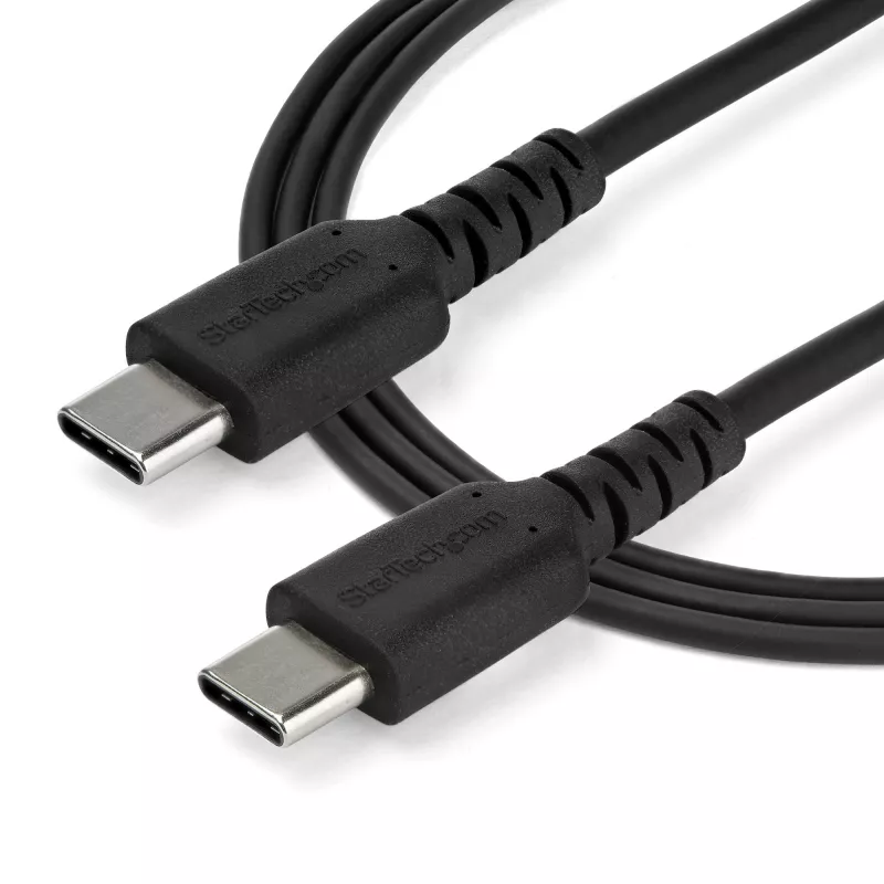 StarTech.com 2 m USB-C-laturikaapeli – kestävä pikalataus- ja synkronointikaapeli USB 2.0 Type-C - USB-C kannettavan laturikaapeli – TPE-kuori aramidikuitua M/M 60 W musta – Samsung S10 S20 iPad Pro MS Surface