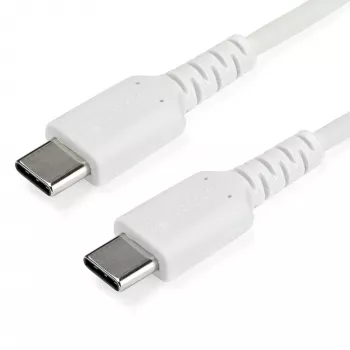 StarTech.com 2m USB-C-laturikaapeli – kestävä pikalataus- ja synkronointi-USB-2.0-Type-C–USB-C-kannettavan laturikaapeli – TPE-päällyste aramidikuitu M/M 60W valkoinen – Samsung S10 S20 iPad Pro MS Surface