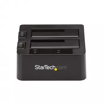 StarTech.com kaksipaikkainen USB 3.2 Gen 2 - SATA-kiintolevytelakka, USB 10 Gb/s kiintolevytelakka, ulkoinen 2,5/3,5 tuuman SATA I/II/III SSD/HDD-telakka, hot-swap-kiintolevypaikka, päältä ladattava