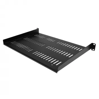 StarTech.com 1U-palvelinrack-hylly - yleinen tuuletettu rack-asennettava ulokekaukalo 19 tuuman verkkolaitteiden rackiin ja kaappiin - kestävä rakenne - kantavuus 55 lb/25 kg - 12 tuuman syvyinen hylly, musta