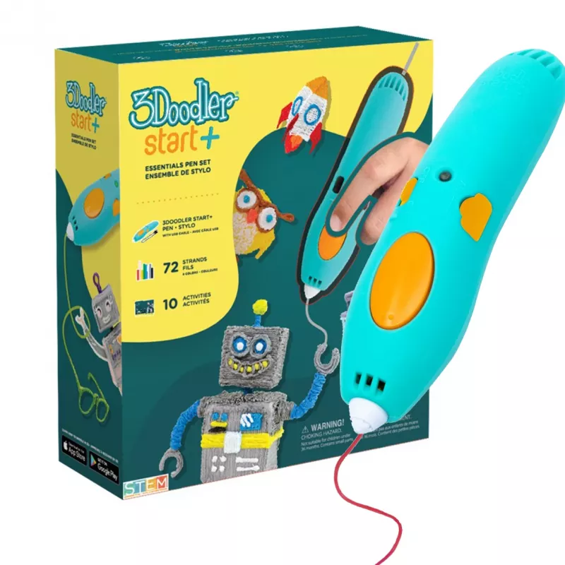 3Doodler Start Plus 3D-kynä 0,77 mm turkoosi, keltainen