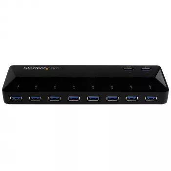 StarTech.com 10 portin USB 3.0 -keskitin lataus- ja synkronointiporteilla – 2 x 1,5 A porttia~10 portin USB 3.0 -keskitin lataus- ja synkronointiporteilla – 5 Gbit/s – 2 x 1,5 A porttia