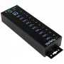 StarTech.com 10 portin teollinen USB 3.0 -keskitin – ESD- ja ylijännitesuojaus~10 portin USB 3.0 -keskitin – 5 Gbit/s – teollinen metallinen USB-A-keskitin ESD- ja ylijännitesuojauksella – DIN-kisko-, seinä- tai pöytäasennus – TAA-yhteensopiva USB-laajennuskeskitin