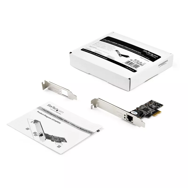 StarTech.com 2,5 Gbit/s 2.5GBASE-T PCIe-verkkokortti, sisäinen, kaapeloitu, PCI Express, Ethernet, 2500 Mbit/s, musta