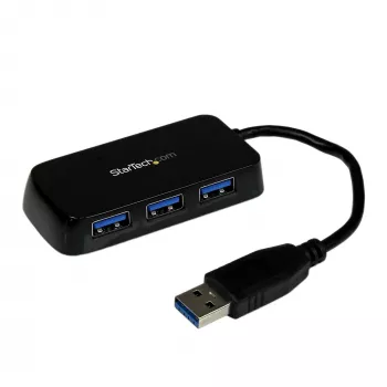 StarTech.com kannettava 4 portin SuperSpeed mini USB 3.0 -keskitin - musta~Kannettava 4 portin SuperSpeed mini USB 3.0 -keskitin - 5 Gbit/s - musta