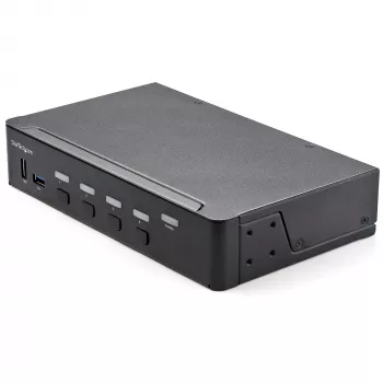 StarTech.com 4 portin HDMI KVM-kytkin – yksittäinen näyttö 4K 60 Hz Ultra HD HDR – työpöytä HDMI 2.0 KVM-kytkin 2 portin USB 3.0 -keskittimellä (5 Gbit/s) ja 4x USB 2.0 HID, ääni – pikanäppäinkytkentä – TAA