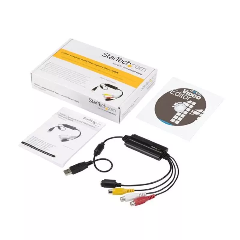 StarTech.com USB-videokaappausadapterikaapeli – S-Video/Composite USB 2.0 SD-videokaappauslaitekaapeli – TWAIN-tuki – analogia-digitaalimuunnin mediatallennukseen – vain Windows