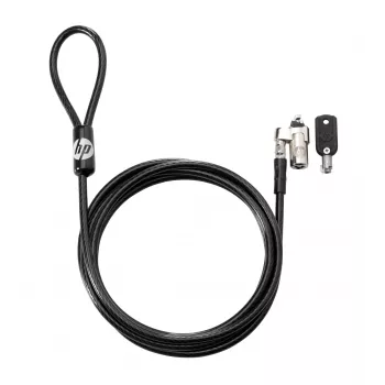 HP Keyed kaapelilukko 10 mm, 1,83 m, pyöreä avain, sinkitty teräs, musta
