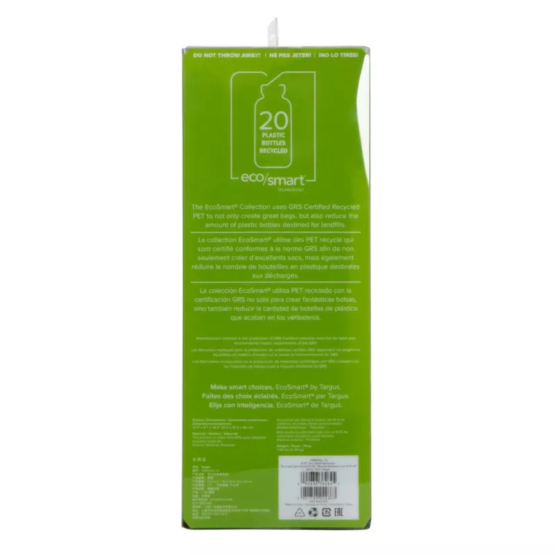 Targus TBB641GL EcoSmart Zero Waste kannettavan reppu, 15–16 tuumaa, muovi, musta