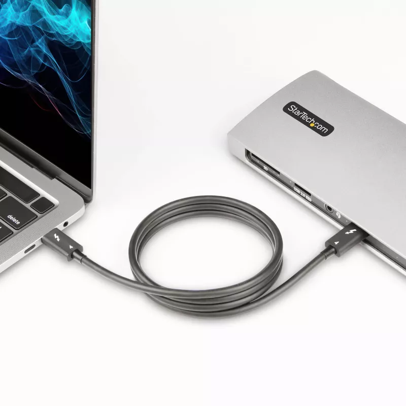 StarTech.com 3ft (1m) Thunderbolt 4 -kaapeli – 40 Gbit/s – 100 W PD – 4K/8K video – Intel-sertifioitu Thunderbolt-kaapeli – yhteensopiva USB4/Thunderbolt 3/USB 3.2/USB Type-C/DisplayPort