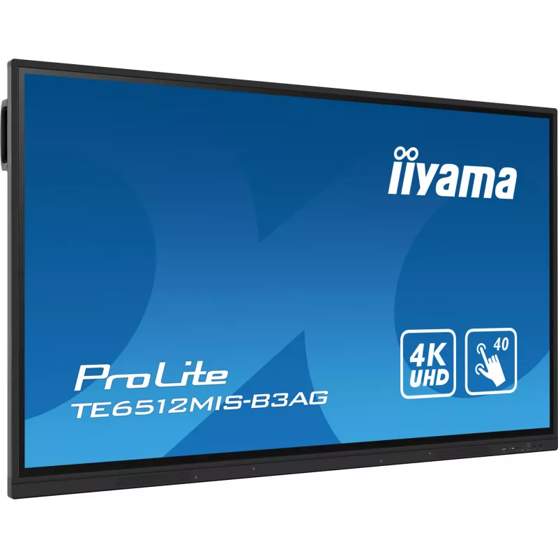 iiyama 65 inch interaktiivinen 4K UHD kosketusnäyttö korkeussäädettävällä yhteistyönäytöllä