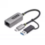 StarTech.com 2.5GbE USB-C - Ethernet-sovitin USB-A-muuntimella, NBASE-T NIC, USB 3.0 Type-C 2.5/1G moninopeusverkko, Thunderbolt-yhteensopiva, Windows & Mac
