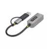 StarTech.com 2.5GbE USB-C - Ethernet-sovitin USB-A-muuntimella, NBASE-T NIC, USB 3.0 Type-C 2.5/1G moninopeusverkko, Thunderbolt-yhteensopiva, Windows & Mac