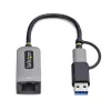 StarTech.com 2.5GbE USB-C - Ethernet-sovitin USB-A-muuntimella, NBASE-T NIC, USB 3.0 Type-C 2.5/1G moninopeusverkko, Thunderbolt-yhteensopiva, Windows & Mac