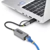 StarTech.com 2.5GbE USB-C - Ethernet-sovitin USB-A-muuntimella, NBASE-T NIC, USB 3.0 Type-C 2.5/1G moninopeusverkko, Thunderbolt-yhteensopiva, Windows & Mac