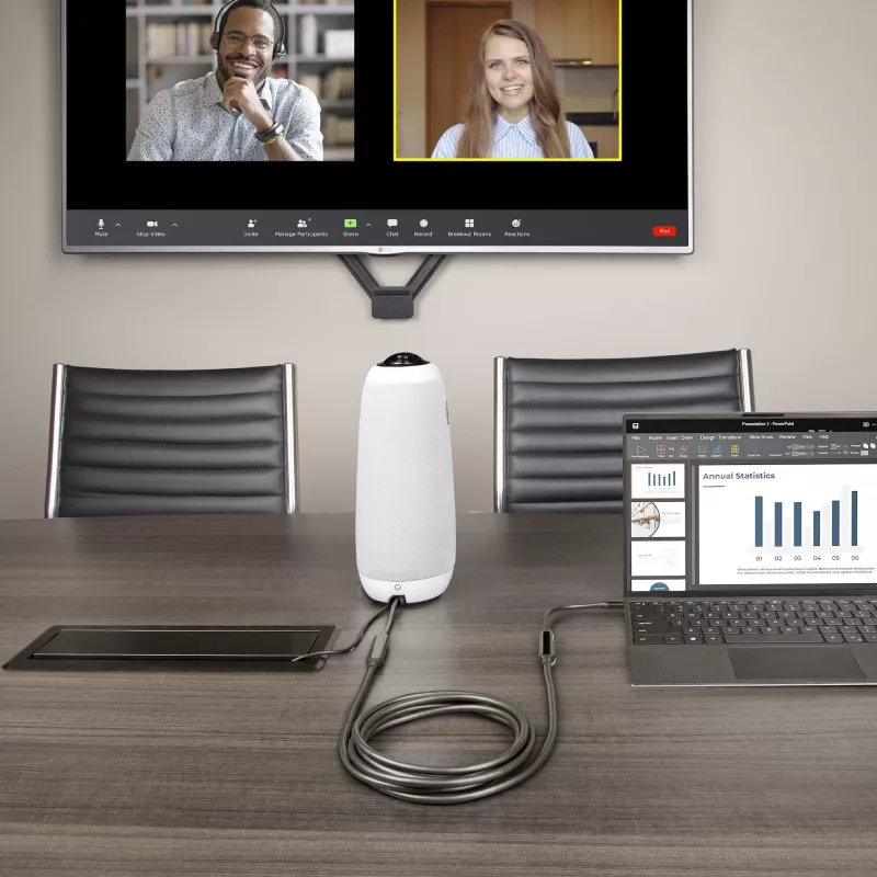 StarTech.com 3 m (10 ft) aktiivinen USB-C-kaapeli, USB 3.2 Gen 2 10 Gbit/s, pitkä USB Type-C -tiedonsiirtokaapeli, 60 W Power Delivery, 8K 60 Hz, DP 1.4 Alt-tila HBR3/HDR10/MST/DSC 1.2/HDCP 2.2 – USB-C–USB-C-kaapeli