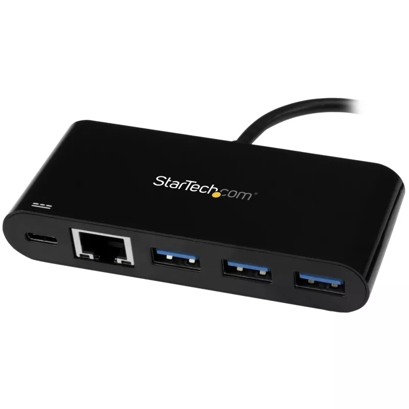 StarTech.com USB-C - Ethernet-sovitin 3-porttisella USB 3.0 -keskittimellä ja Power Deliveryllä