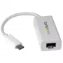 StarTech.com USB-C - Gigabit-verkkosovitin - valkoinen, johdollinen, USB Type-C, Ethernet, 5000 Mbit/s, valkoinen