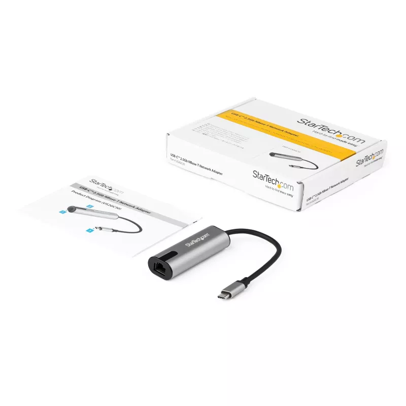 StarTech.com US2GC30 USB-C – 2,5 Gigabitin Ethernet-sovitin, USB 3.0, NBASE-T, 2.5GBASE-T, RJ45, 10/100/1000/2500 Mbps, musta/avaruudenharmaa